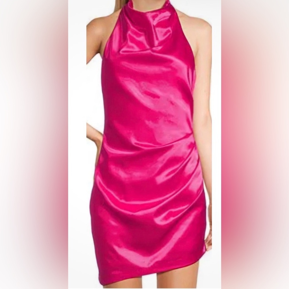 GB Girls NWT Social pink satin cowl neck mini dress, size 11